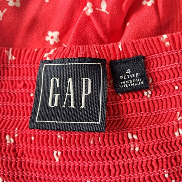 Women’s GAP Summer Sundress Lined  Coral White Floral Size 4 - Picture 6 of 10